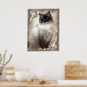 Ragdoll met één roos poster (Keuken)