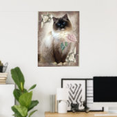 Ragdoll met één roos poster (Thuiskantoor)