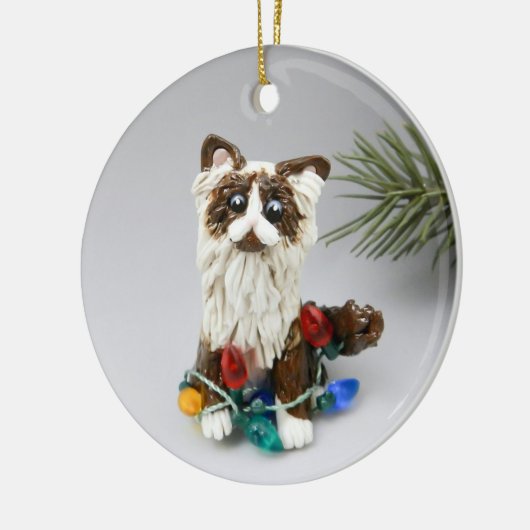 Ragdoll Persian Cat Ceramic Ornament (Links)
