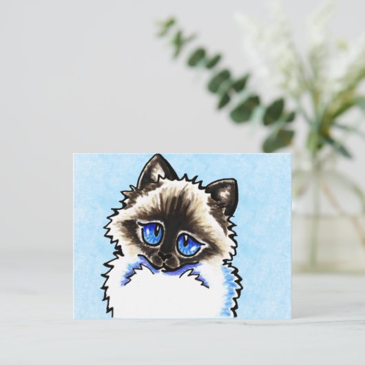 Ragdoll Ragamuffin Illustratie Briefkaart (Staand voorkant)