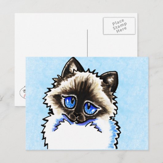 Ragdoll Ragamuffin Illustratie Briefkaart (Voorkant / Achterkant)