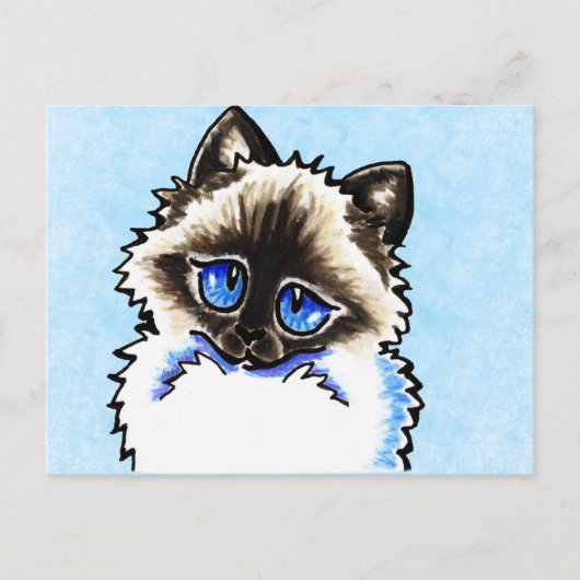 Ragdoll Ragamuffin Illustratie Briefkaart (Voorkant)