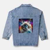 Ragdoll ras van kat kleur explosie achtergrond denim jacket (Achterkant)
