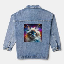 Ragdoll ras van kat kleur explosie achtergrond denim jacket