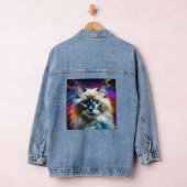 Ragdoll ras van kat kleur explosie achtergrond denim jacket (Hangar)