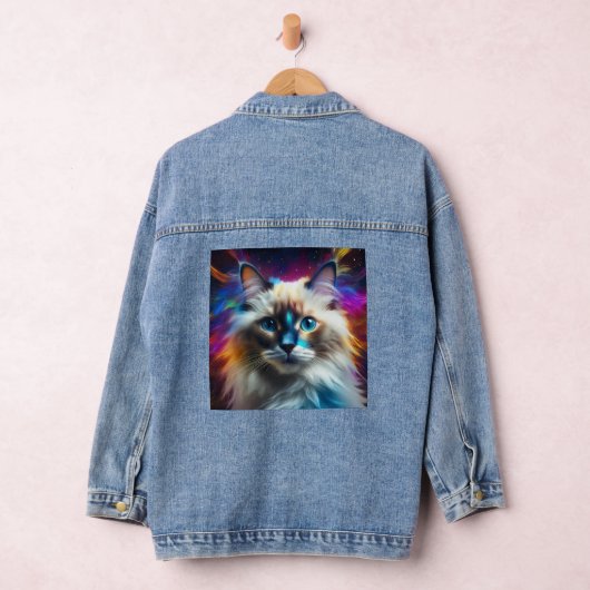 Ragdoll ras van kat kleur explosie achtergrond denim jacket (Hangar)