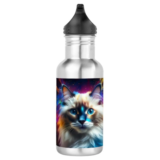 Ragdoll ras van kat kleur explosie achtergrond waterfles (Rechts)