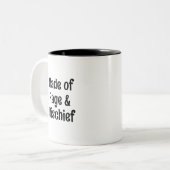 Rage and Mischief Brittany Dog Tweekleurige Koffiemok (Voorkant links)