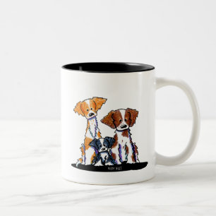 Rage and Mischief Brittany Dog Tweekleurige Koffiemok
