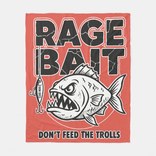 Rage Bait, Don’t Feed The Trolls Fleece Deken (Voorkant)