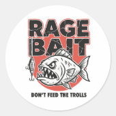 Rage Bait, Don’t Feed The Trolls Ronde Sticker (Voorkant)