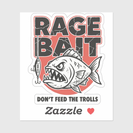 Rage Bait, Voer De Trolls Niet Sticker (Vel)