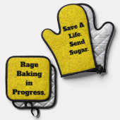 Rage Baking Oven Mitt and Pot Holder Set (Voorkant / Achterkant)
