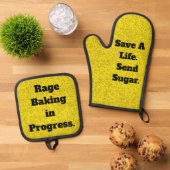 Rage Baking Oven Mitt and Pot Holder Set (Top down)