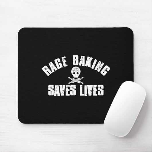 Rage Baking Saves Live Skull Funny Baker Cook Chef Muismat (Met muis)