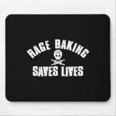 Rage Baking Saves Live Skull Funny Baker Cook Chef Muismat (Voorkant)