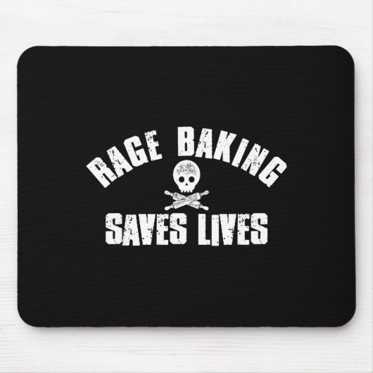 Rage Baking Saves Live Skull Funny Baker Cook Chef Muismat (Voorkant)