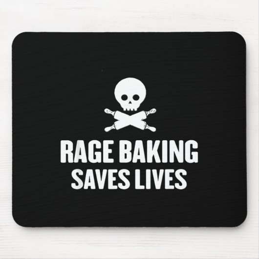 Rage Baking Saves Live Skull Funny Baker Cook Chef Muismat (Voorkant)