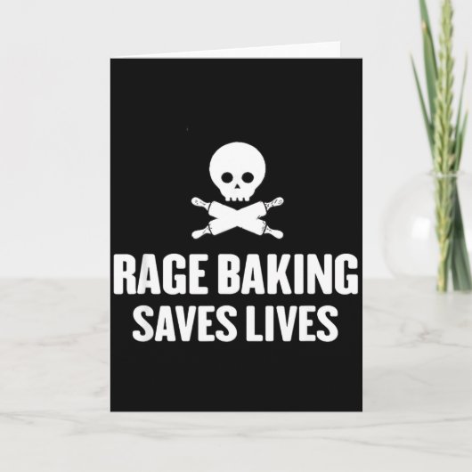 Rage Bakken Leeft Schedel Funny Baker Kok Chef Kaart (Voorkant)