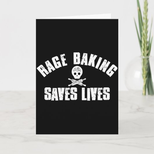 Rage Bakken Slaat Leven Schedel Grappige Bakker Ko Kaart (Voorkant)