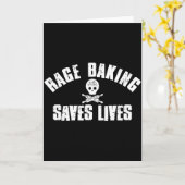 Rage Bakken Slaat Leven Schedel Grappige Bakker Ko Kaart (Gele Bloem)