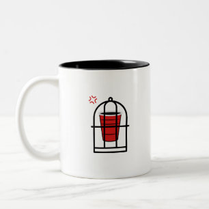 Rage Cage Funny Drinken Drink games Tweekleurige Koffiemok