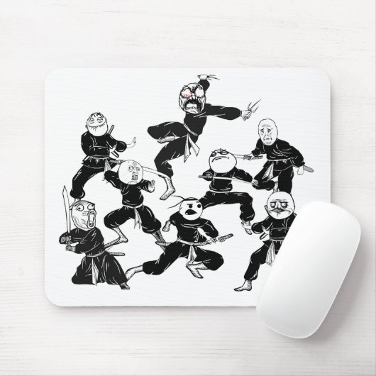 Rage Comic Meme Faces Ninja Gang Mousepad Muismat (Met muis)