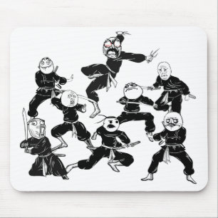 Rage Comic Meme Faces Ninja Gang Mousepad Muismat