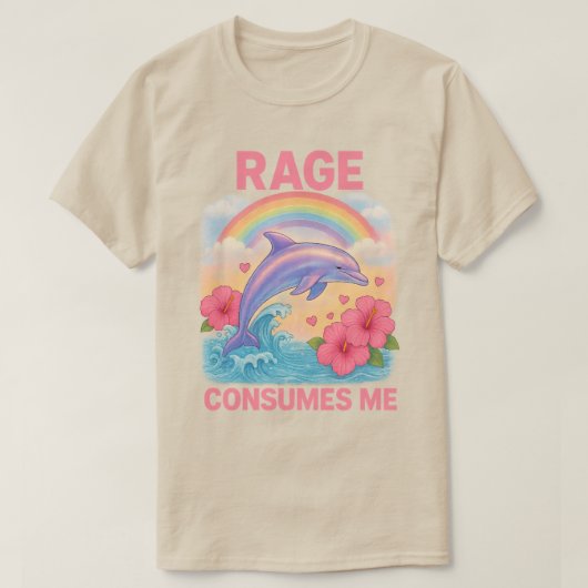 Rage consumeert me dolfijn t-shirt (Design voorkant)