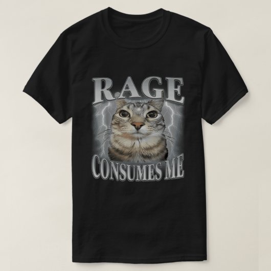 Rage Consumes Me Cat Meme T-shirt (Design voorkant)