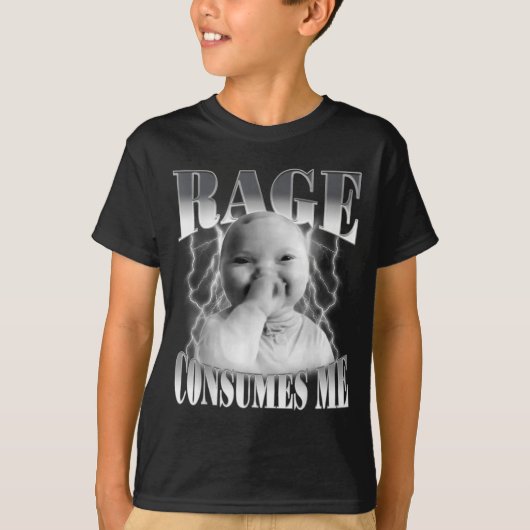 Rage Consumes Me Funny Ai Baby Holding Laugh Brain T-shirt (Voorkant)