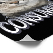 Rage Consumes Me Funny Gekke Staring Cat Meme Vrou Poster (Hoek)