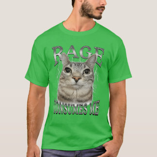 Rage Consumes Me Funny Silly Staring Cat Meme Wome T-shirt
