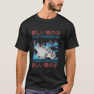 Rage Consumes Me Horror Japanese Frog Meme T-shirt