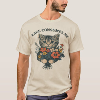 Rage Consumes Me Kattenbloem Schattige Kitty Cat M T-shirt