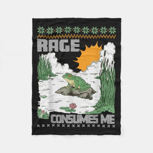 Rage Consumes Me Ugly Christmas Sweaters Funny Fro Fleece Deken (Voorkant)