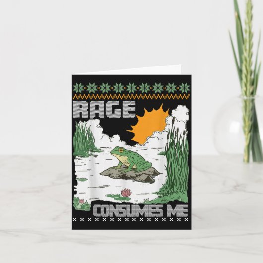 Rage Consumes Me Ugly Christmas Sweaters Funny Fro Kaart (Voorkant)