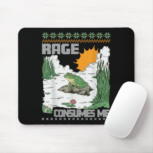 Rage Consumes Me Ugly Christmas Sweaters Funny Fro Muismat (Met muis)