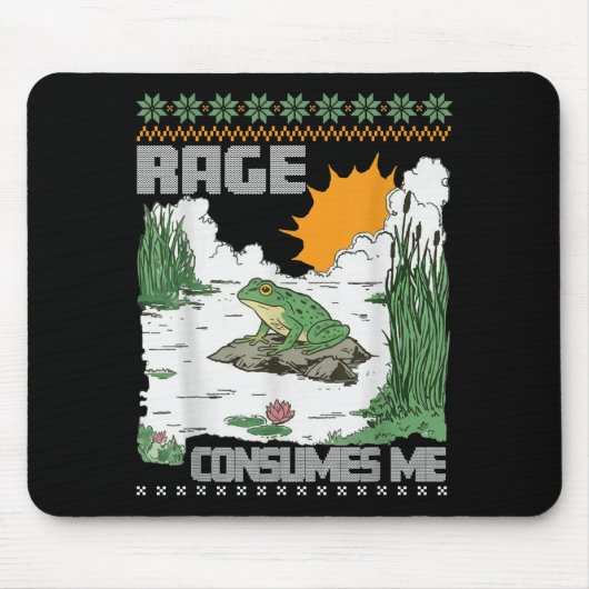 Rage Consumes Me Ugly Christmas Sweaters Funny Fro Muismat (Voorkant)
