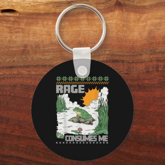 Rage Consumes Me Ugly Christmas Sweaters Funny Fro Sleutelhanger (Voorkant)