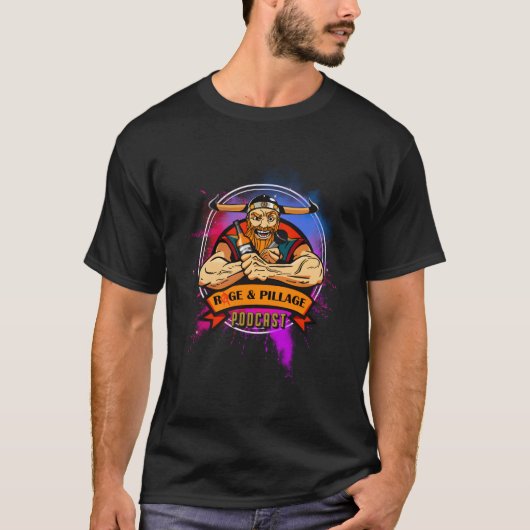 Rage en Pillage Podcast Multi-Color T-shirt (Voorkant)