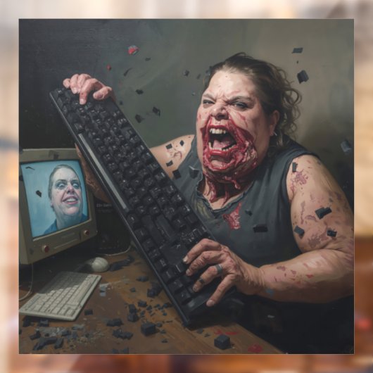 Rage Error: System Failure - Ctrl Alt Delirium Raamsticker (Vel 2)