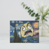 Rage Face Meme Face Comic Classy Painting Briefkaart (Staand voorkant)