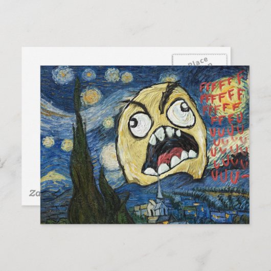 Rage Face Meme Face Comic Classy Painting Briefkaart (Voorkant / Achterkant)