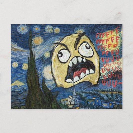 Rage Face Meme Face Comic Classy Painting Briefkaart (Voorkant)