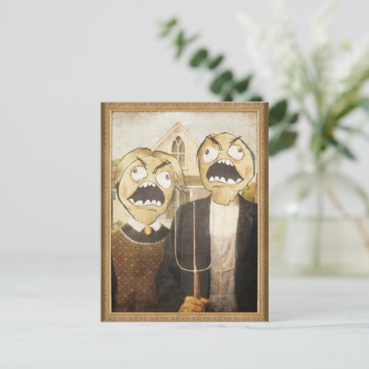 Rage Face Meme Face Comic Classy Painting Briefkaart (Staand voorkant)