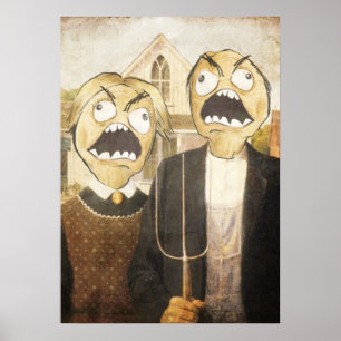 Rage Face Meme Face Comic Classy Painting Poster