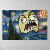 Rage Face Meme Face Comic Classy Painting Poster (Voorkant)