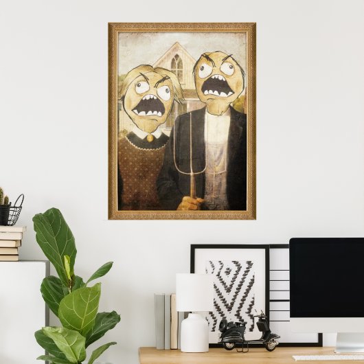 Rage Face Meme Face Comic Classy Painting Poster (Thuiskantoor)