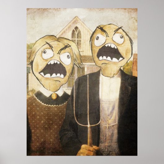 Rage Face Meme Face Comic Classy Painting Poster (Voorkant)